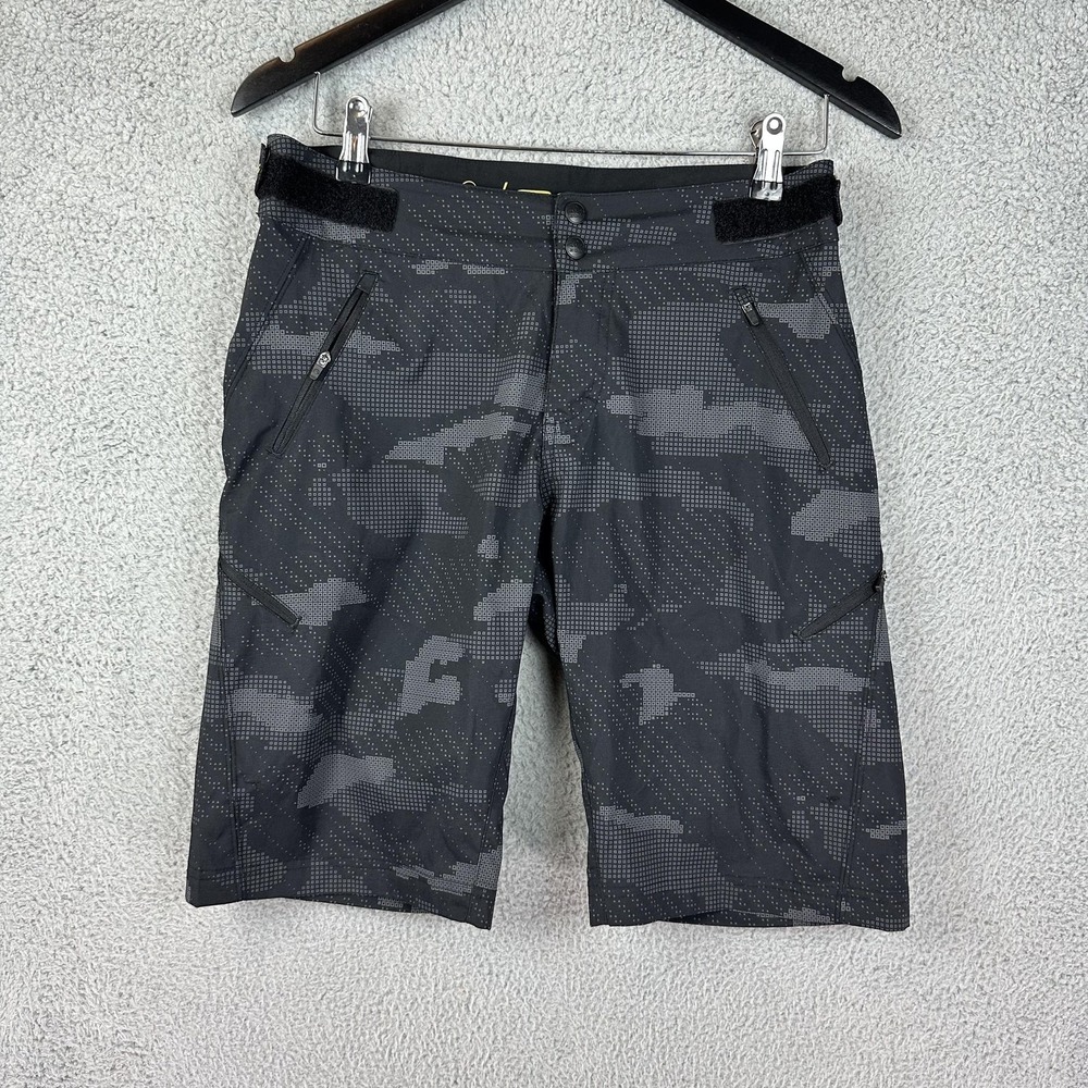Zoic Shorts Mens Small Gray Camo Mountain Bike MTB Zip Pockets Stretch Trail Men - Picture 1 of 12